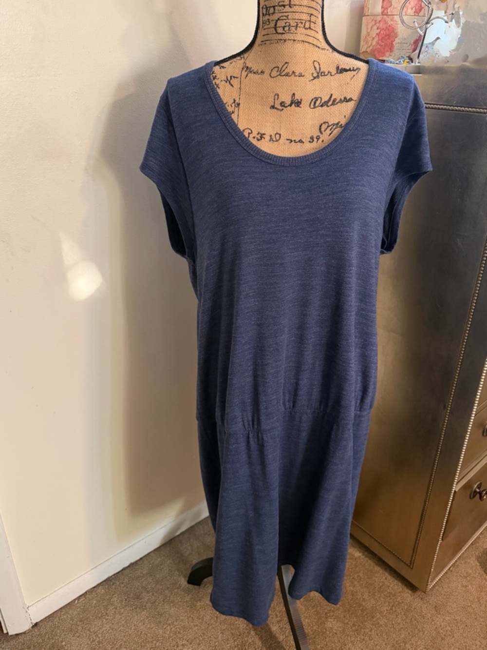 LOFT Short Sleeve Knit Top in Navy Blue
